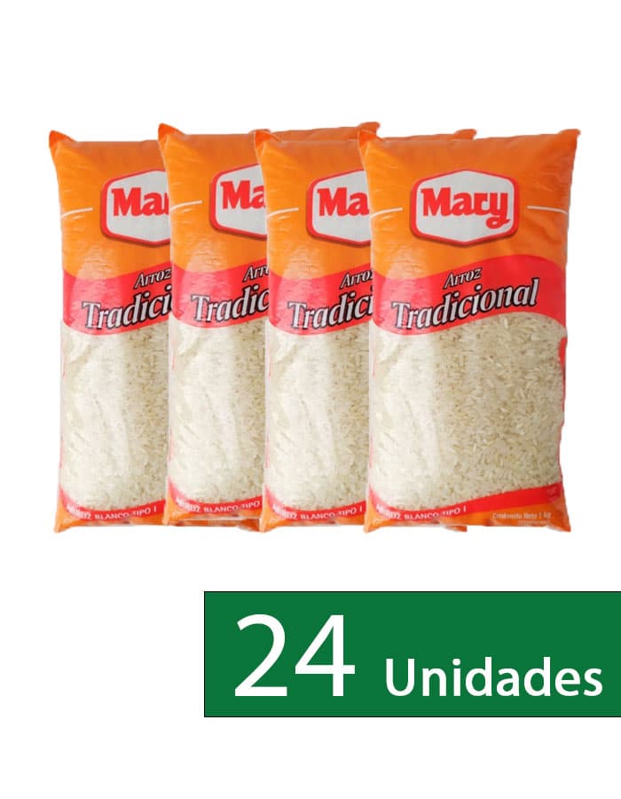 Bulto Arroz Mary tradicional 1 Kg 24 unidades