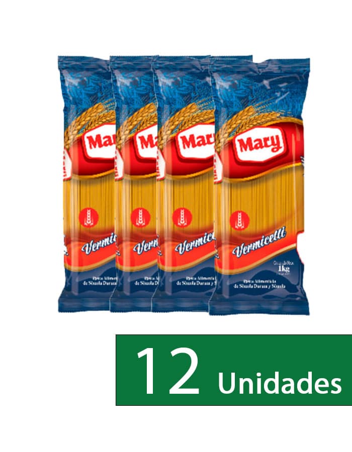 Bulto de Pasta Vermicelli Mary 1 Kg x 12 unidades